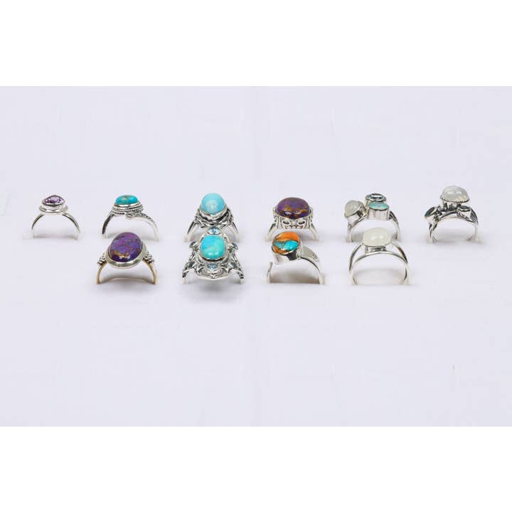 Tiramisu - Wholesale Cocktail/Statement Ring - Wholesale Solid 925 Silver Rings Assorted Gemstones & Sizes