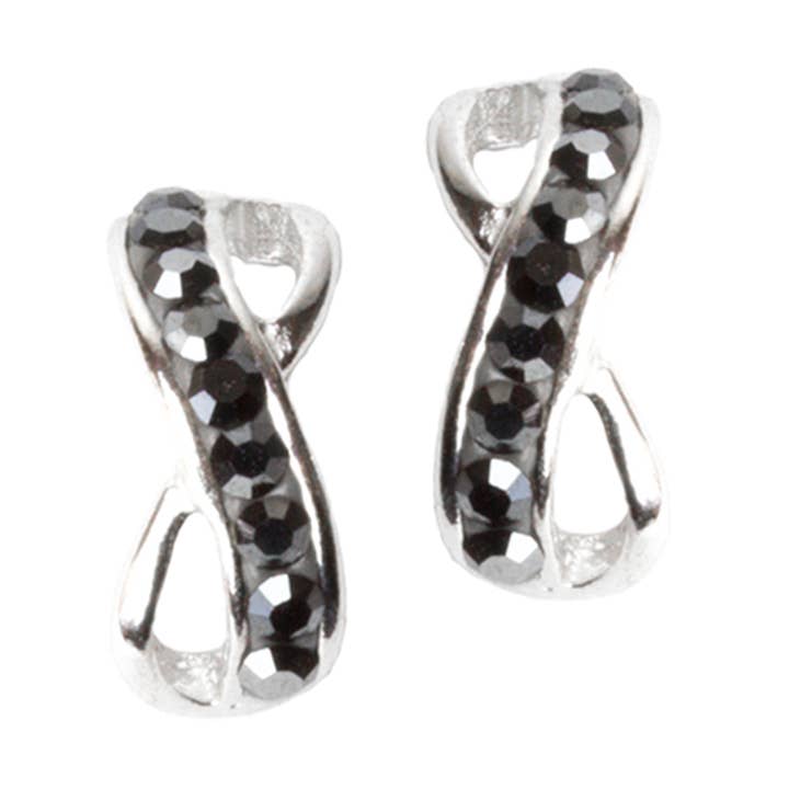 Puces d'oreilles en argent 925 hématite infini pour la vente par Impala