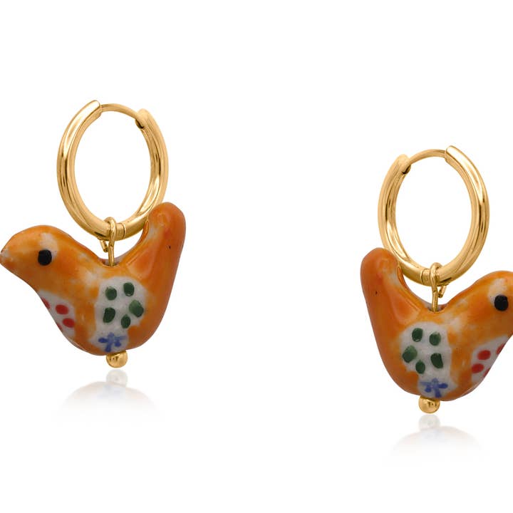 Boucles d'oreilles breloque oiseau pour la vente par Big Metal London