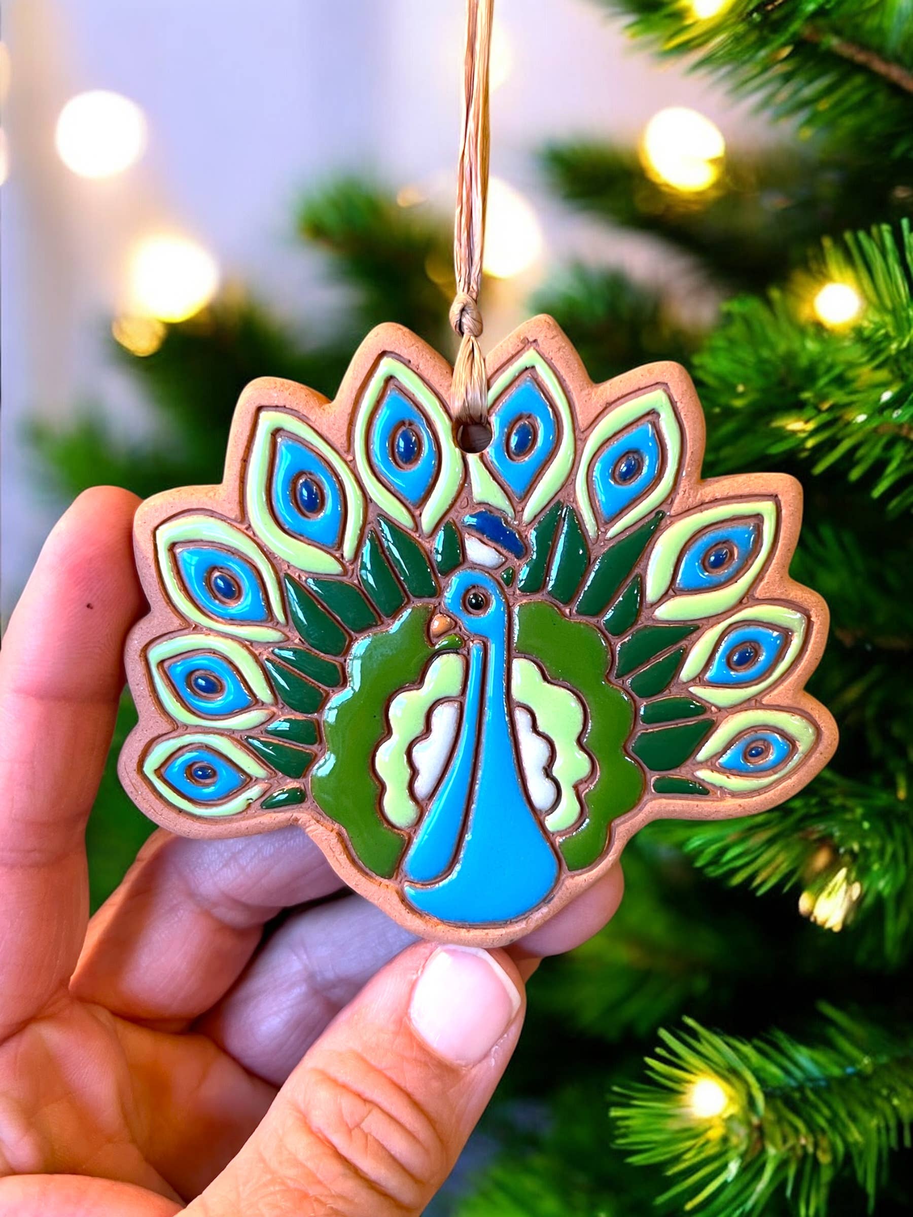 Little Clay Hen - Wholesale Ornament - Peacock Artisanally Crafted Ornament0