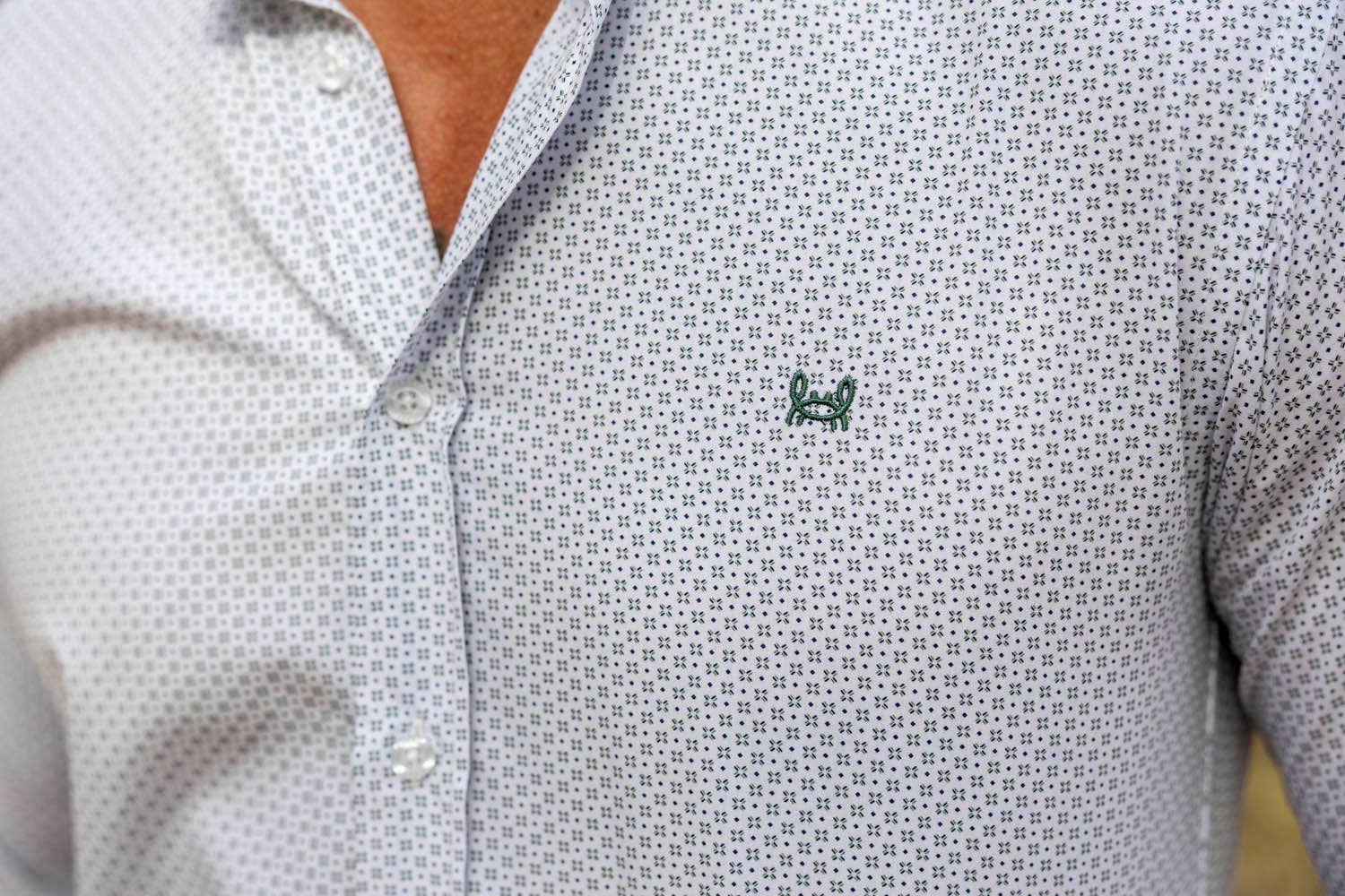 Custi Mikelo: Made in Spain - Wholesale Button Down Shirt - Men's - Green Printed Shirt | Aranjuez2