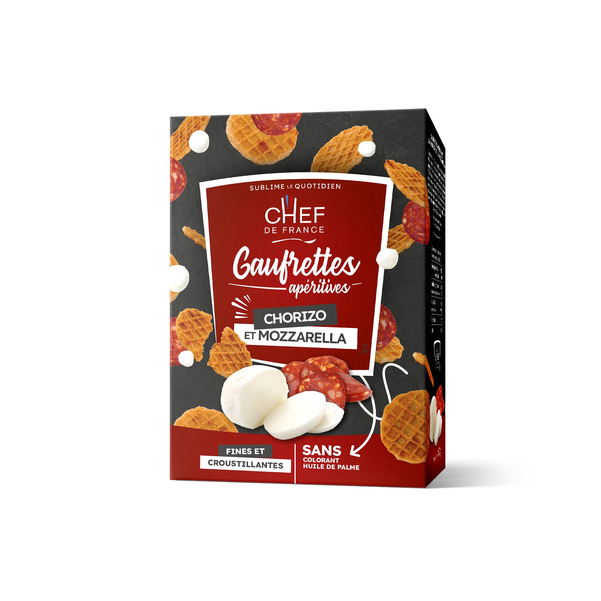 CHEF DE FRANCE - Wholesale Crackers - Chorizo and Mozzarella Appetizer Wafers