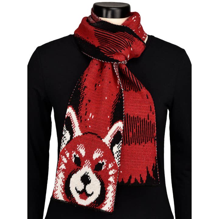 Green 3 – Cachecol - Mulher por atacado – Camisola feminina de algodão reciclado, malha, moda, cachecol, panda vermelho