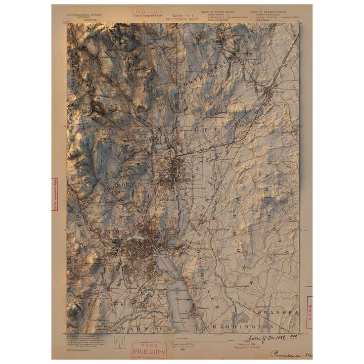 Providence, Rhode Island for wholesale by Scott Reinhard Maps