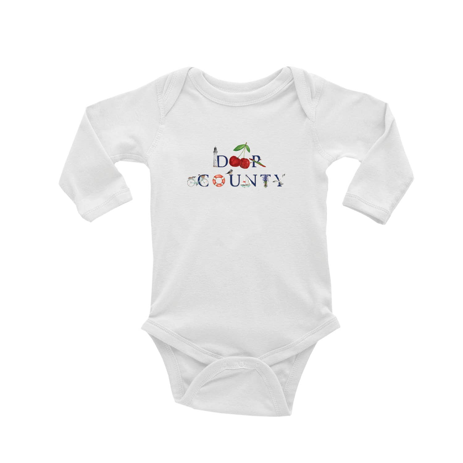 Tina Labadini Designs - Wholesale Bodysuit (non-footed) – Baby - Door County baby snap up long sleeve