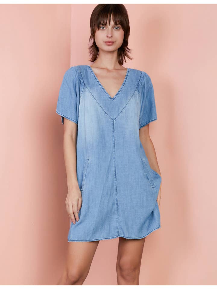 Denim Puff Dress for wholesale on Faire3