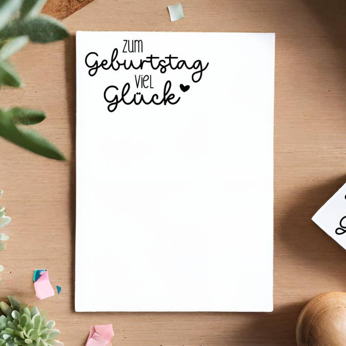 „Tillykke med fødselsdagen“ træstempel for engroshandel hos Handmadeshelter