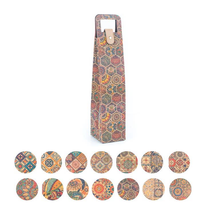 Meninas Bonitas Cork – wholesale Wine gift bag – Natural cork wine packaging and carrying gift bag L-1023