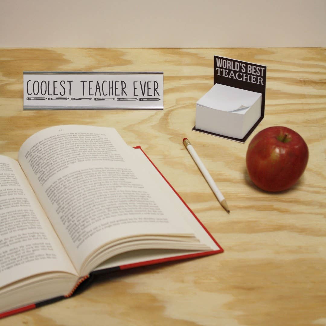 Wellspring - Wholesale Desk/Tabletop Sign - 8" White Desk Sign - Coolest Teacher2