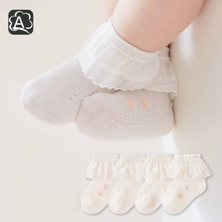 Summer and Spring Baby Girls Breathable Lace Trim Socks for wholesale by MyKids-USA®