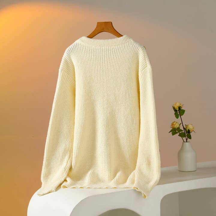 PEACH ACCESSORIES - Wholesale Knit Sweater - Women's - Knit Jumper with Multicolored Gem Stones SK1627