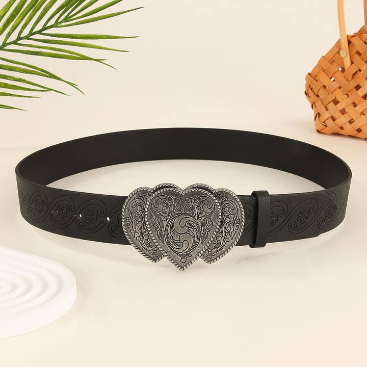 Retro heart-shaped engraved punk exquisite belt for wholesale by Lily Clothing