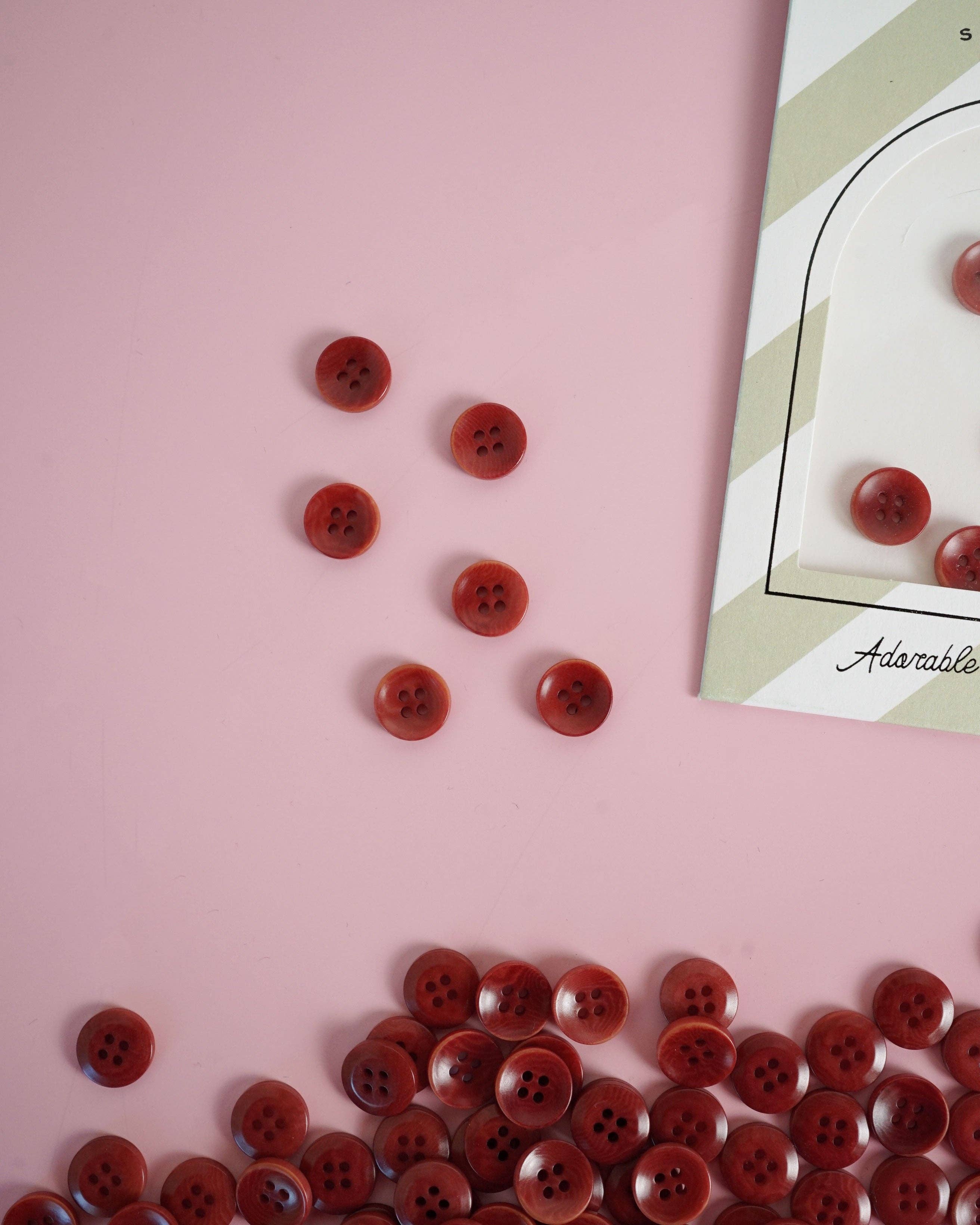 Matchy Matchy Sewing Club - Wholesale Sewing Button/Snap - Amber 1/2" Corozo Nut Buttons1