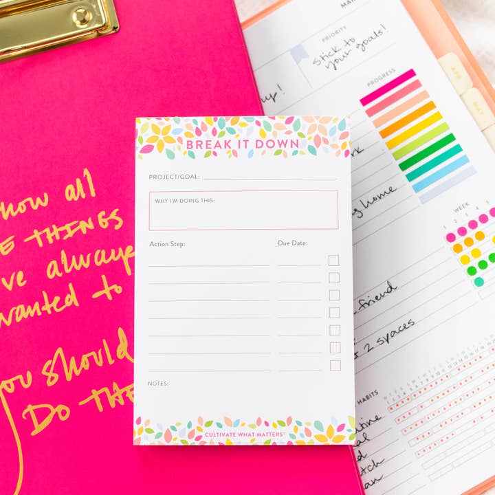 Mini Break it Down Notepad | Confetti for wholesale by The Daily Grace Co