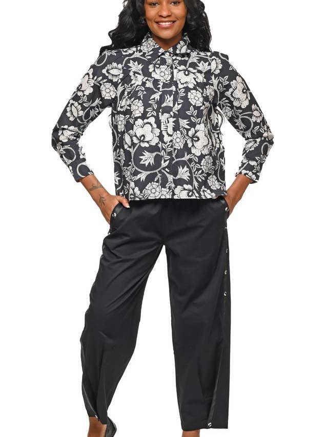 CV1198 Odette Pant in Black for wholesale by Tulip Clothing