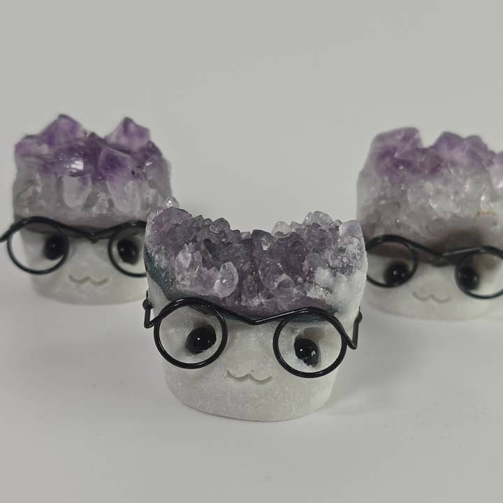 Amethyst Cluster Nerds ~ Wholesale Crystal Carvings for wholesale by Aquamarine Daydream Wholesale