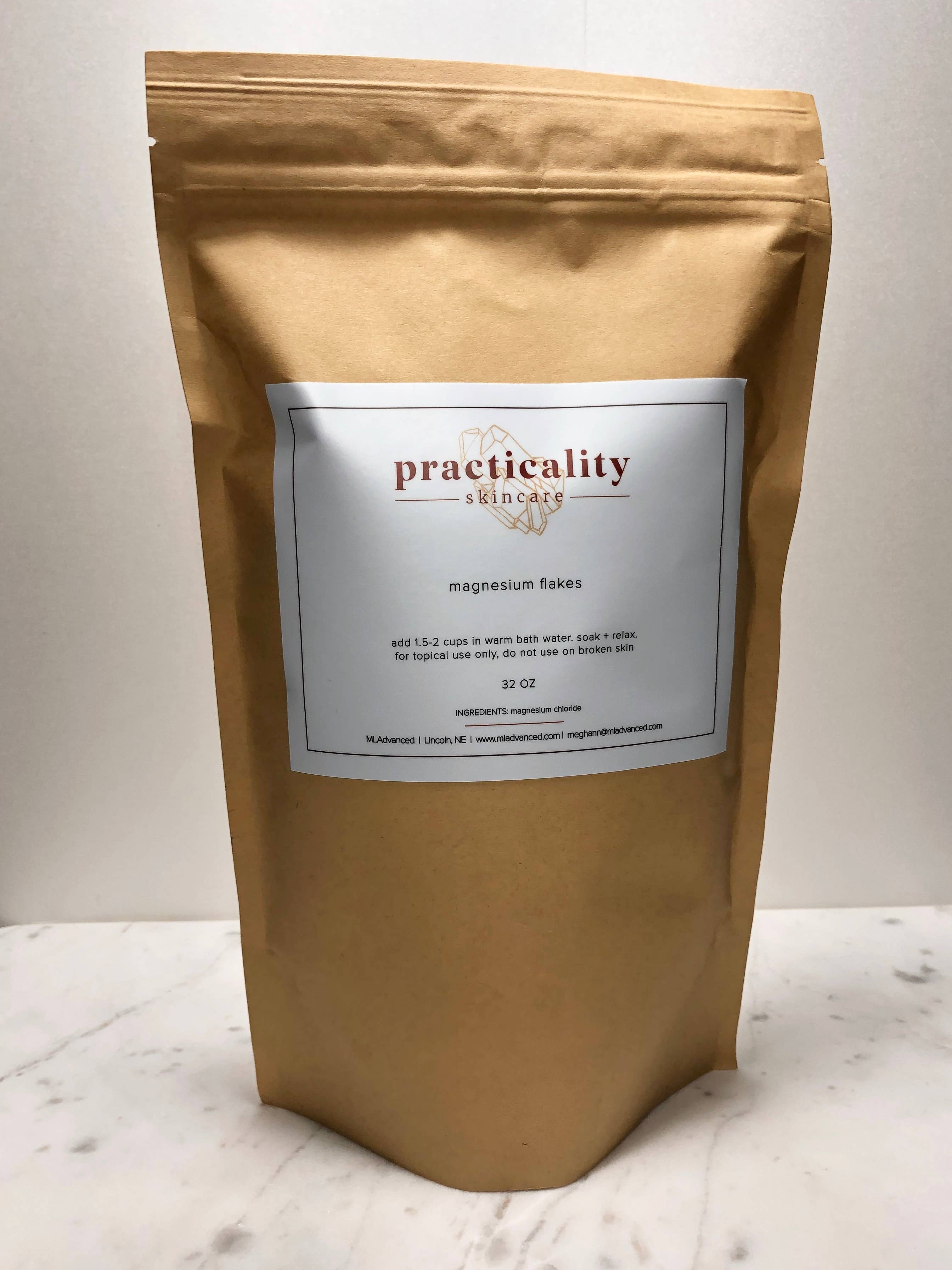 Practicality Skin & Body care - Venta al por mayor Sales de baño - Copos de magnesio de 32 oz1