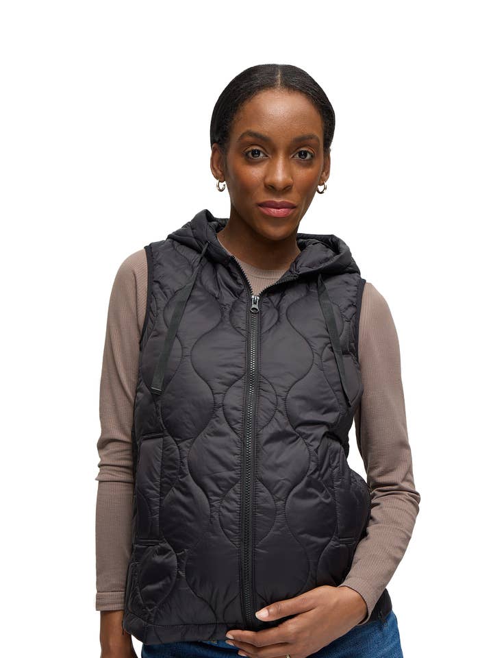 Black The Quilted Layer Vest for wholesale on Faire0