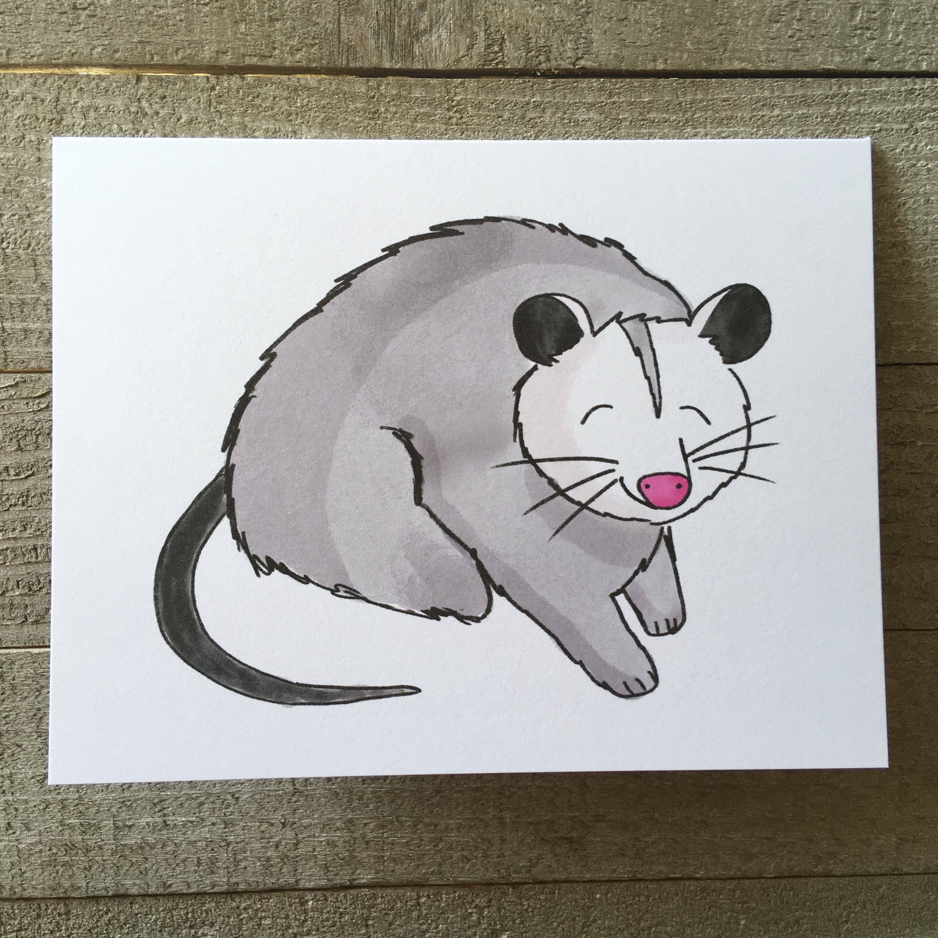 Ink Delights - Wholesale Everyday Greeting Card - Happy Opossum Card0