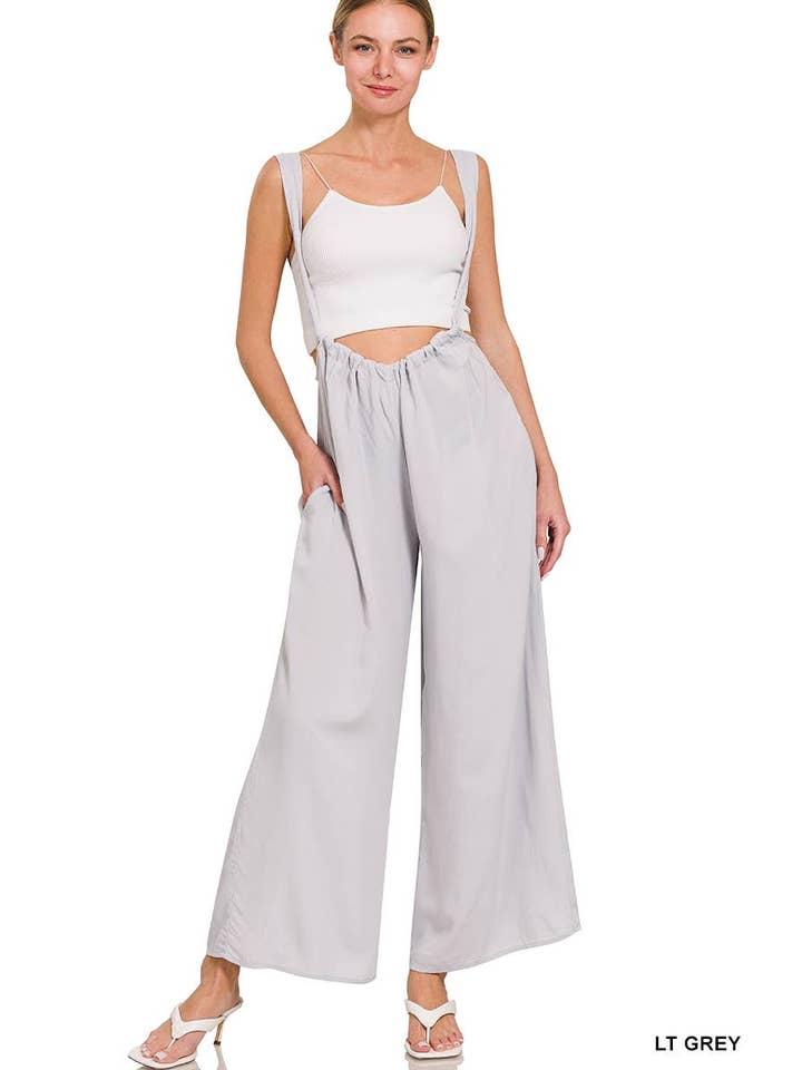 Vanilla Monkey – Engroshandel Jumpsuit - Dame – Vævet jumpsuit med seler og bindebånd samt lommer5