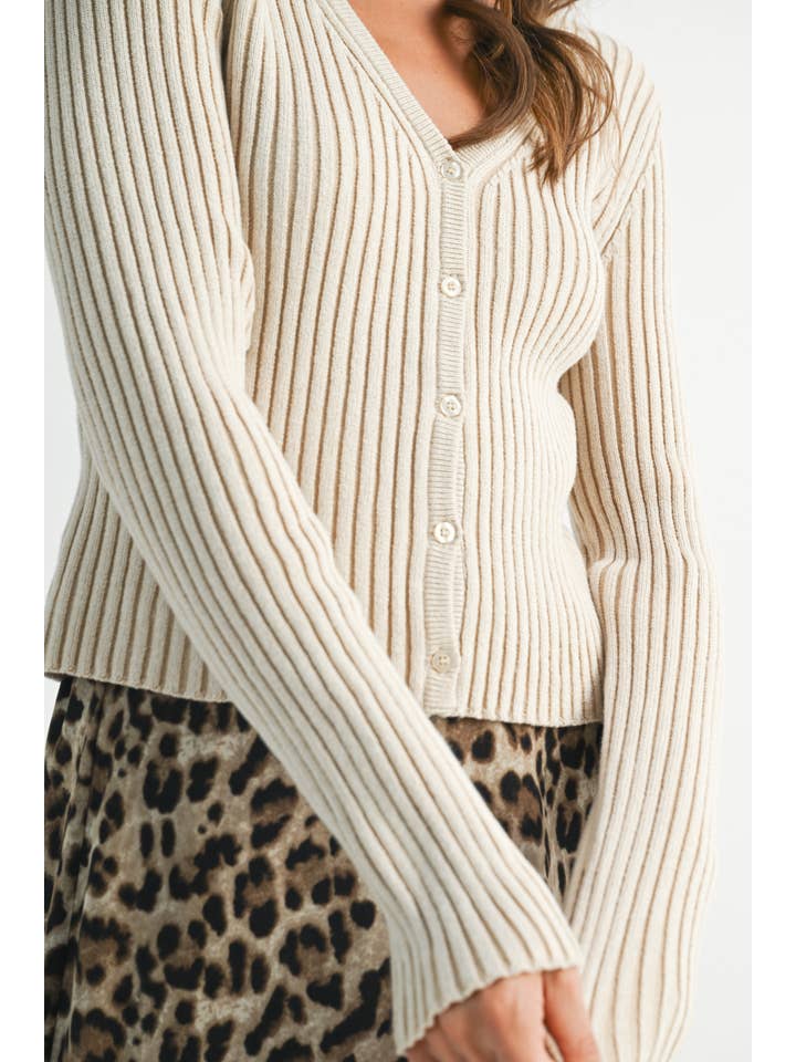 AEMI + CO - Wholesale Cardigan - Women's - 3391GK Ribbed Button-Up Cardigan14