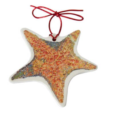 Adorno de estrella de mar naranja con estrella de estrella de mar para venta al por mayor de Kim Rody Creations LLC