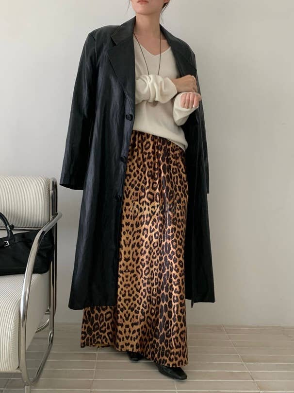 Leopard Print Long Skirt - Comfort and Style 52838 for wholesale by ARTFLOW