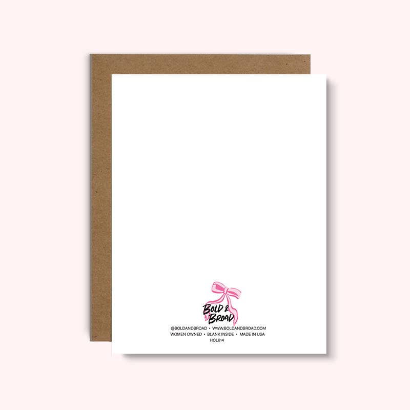 Bold & Broad – wholesale Christmas card – HOE HOE HOE Bow Card1