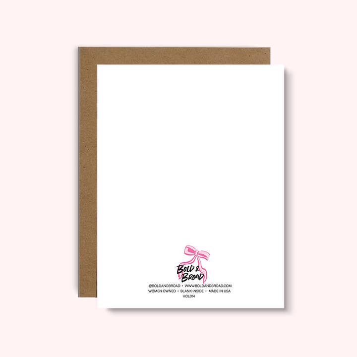 Bold & Broad – wholesale Christmas card – HOE HOE HOE Bow Card1