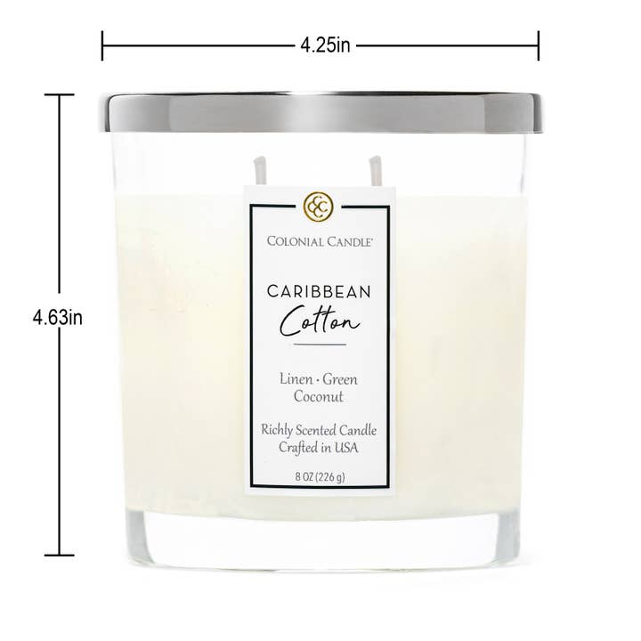MVP Group International INC - Wholesale Jar/Filled Candle - Signature Oval Caribbean Cotton, 2 Wick, 8oz