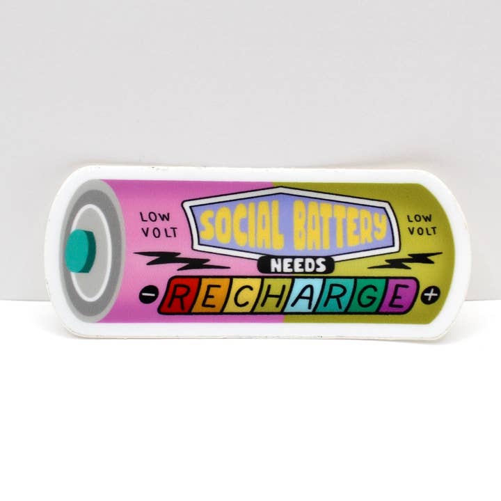 Sticker voor sociale batterijen voor wholesale door Crowded Cat Studio