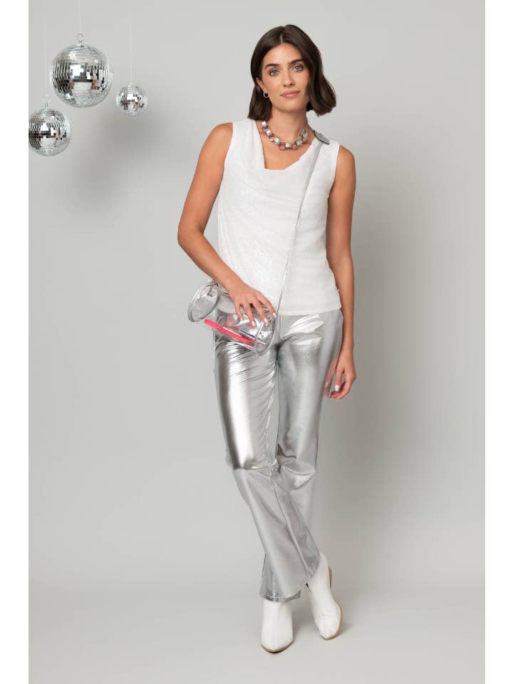 Pine Apparel - Wholesale Tank Top - Women's - Drape Neck Shimmer Tank
5