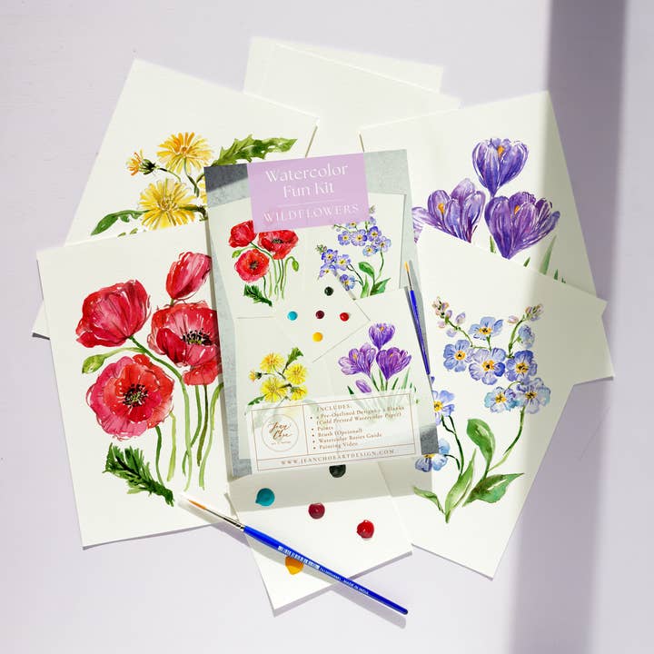 Jean Choe Art & Design - Wholesale DIY Craft Kit - Wildflowers Watercolor All-In-1 Kit for Beginners9