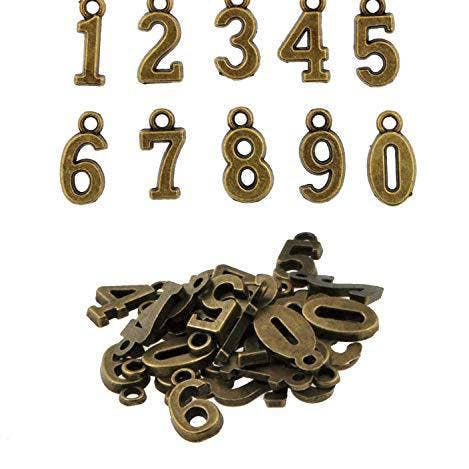 Mandala Crafts - Wholesale Individuele bedel/hanger - Nummer bedels voor kettingen, armbanden, hangers, sieraden maken, 0-9 metalen knutselnummers, 9 sets 90 stuks, door Mandala Crafts8