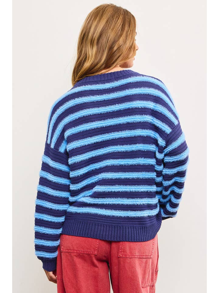 Mustard Seed - Wholesale Knit Sweater - Women's - RIBBED STRIPED TOP