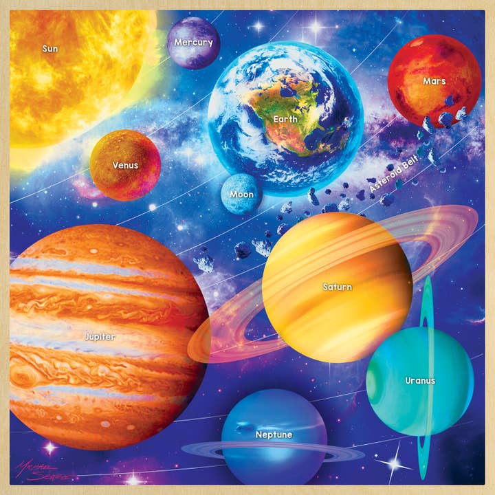 Masterpieces Puzzles - Wholesale Puzzle - Kids - Wood Fun Facts - Solar System 48 Piece Wood Puzzle2