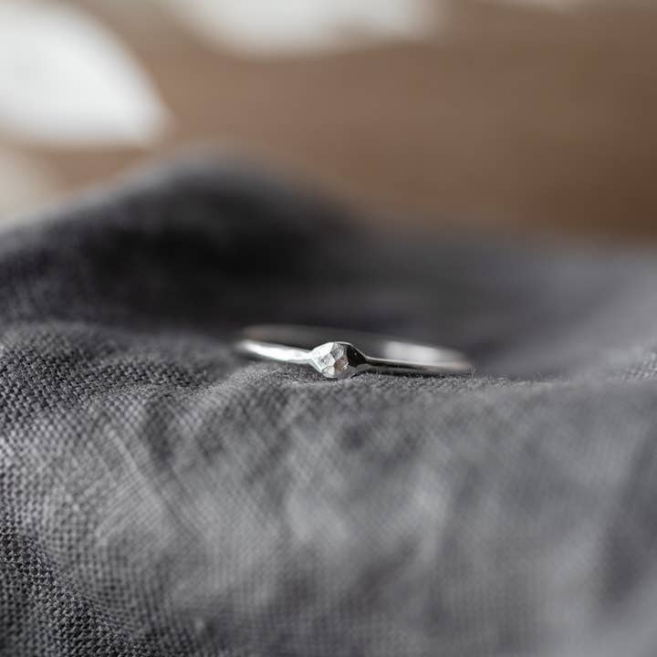 Silver Hammered Stacking Ring for wholesale by Anna Calvert Jewellery