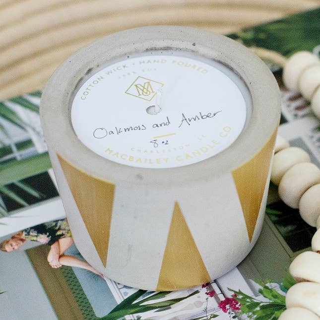 MacBailey Candle Company - Wholesale Jar/Filled Candle - Gold Triangle 8oz - Oakmoss and Amber0