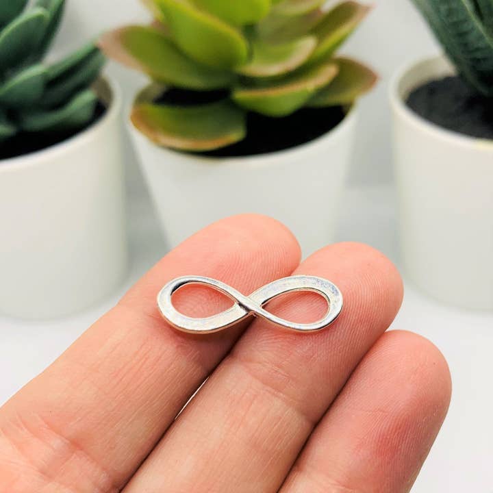 Guerrilla Charm - Wholesale Individual Charm/Pendant - Silver Infinity Connector Charms, 23x8mm2
