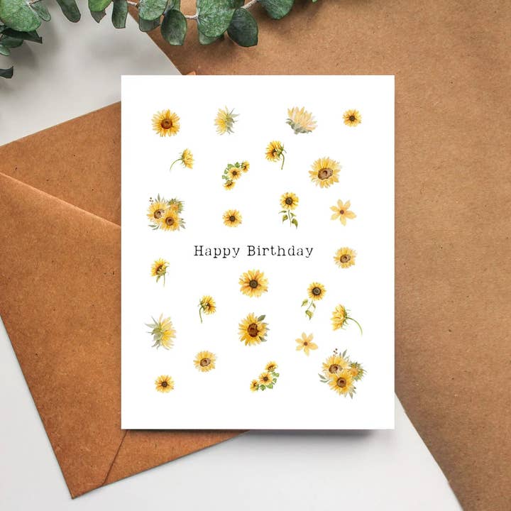 Balsam Paper Co - Wholesale Birthday Card - Sunflower Happy Birthday Greeting Card