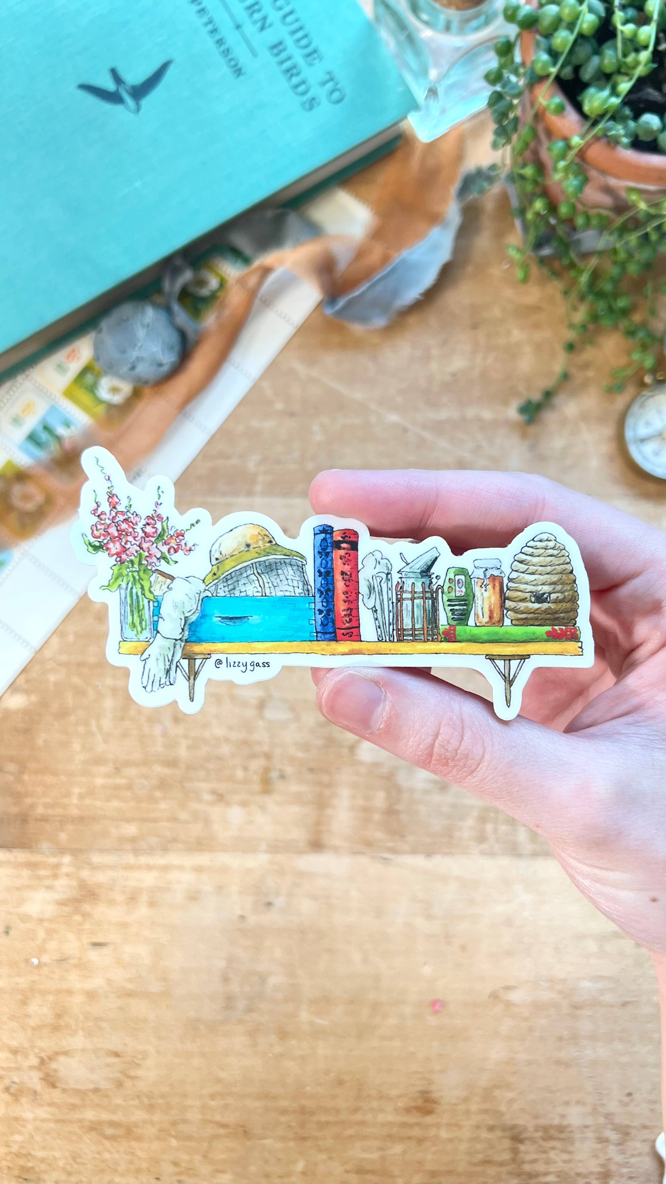 Lizzy Gass - Wholesale Sticker - The Beekeeper's Shelf Sticker2