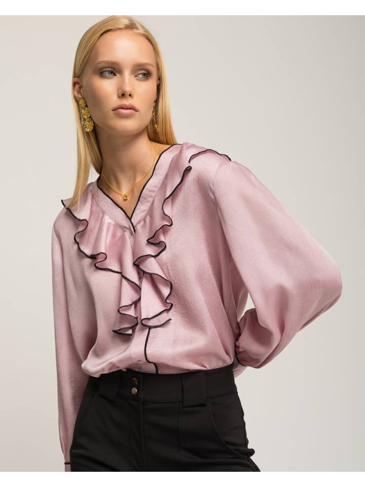 NIZA - Wholesale Blouse - Women's - Ruffled blouse Tarifa