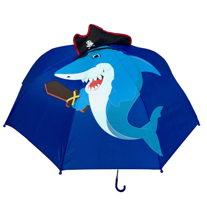 HECKBO – Großhandel Regenschirm – Kinder – 3D Regenschirm Piraten-Hai1
