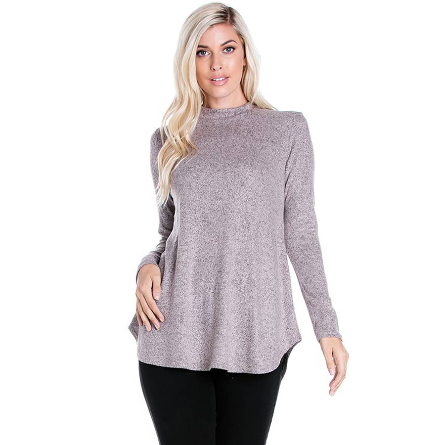 Azules Clothing - Wholesale Tunic - Women's - ATP-2289HC Mock Neck Long Sleeve Knit Tunic16