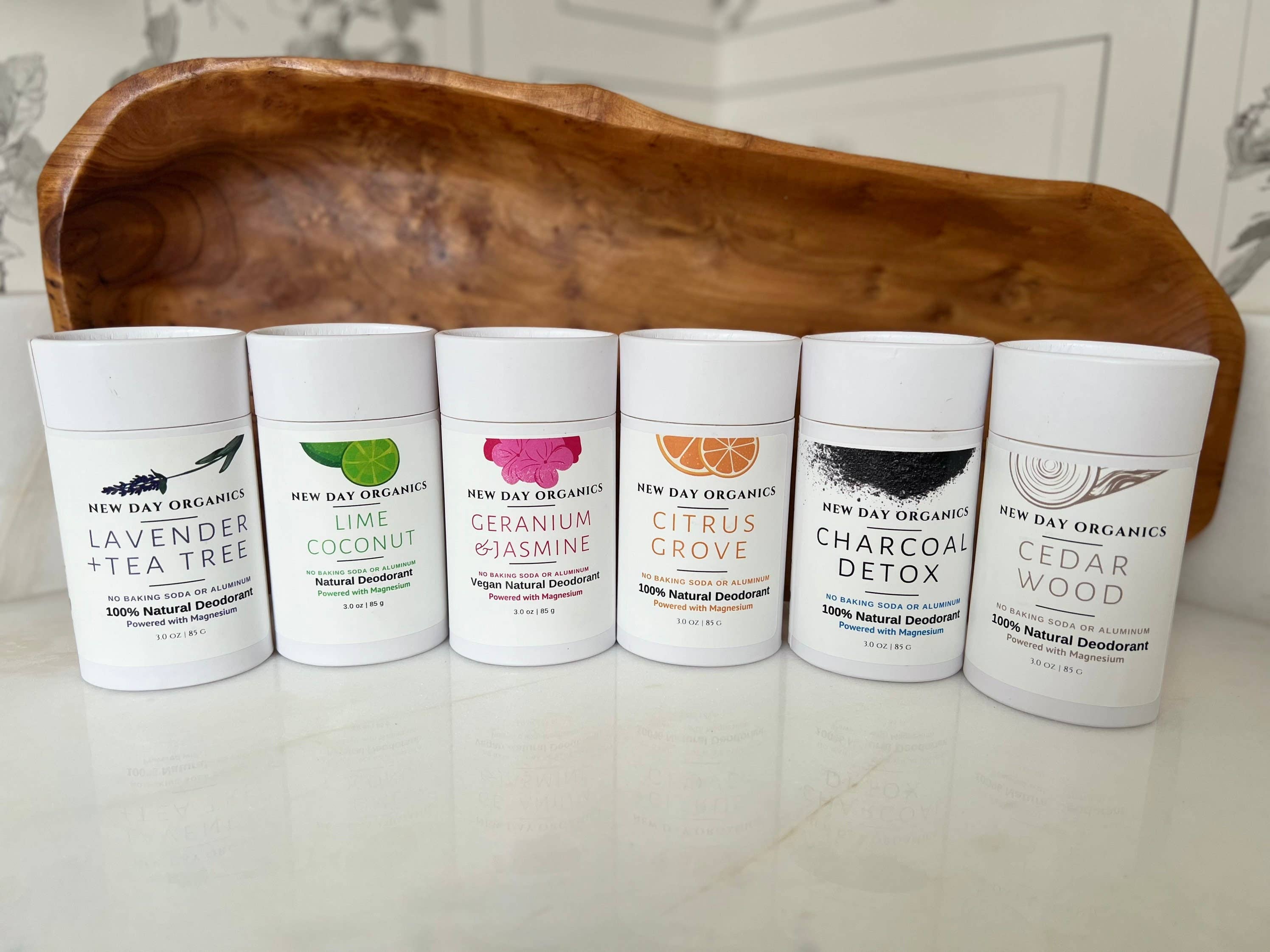 New Day Organics LLC - Vente Déodorant – unisexe - Déodorant 100 % naturel | Sans aluminium | Sans bicarbonate de soude | Végan