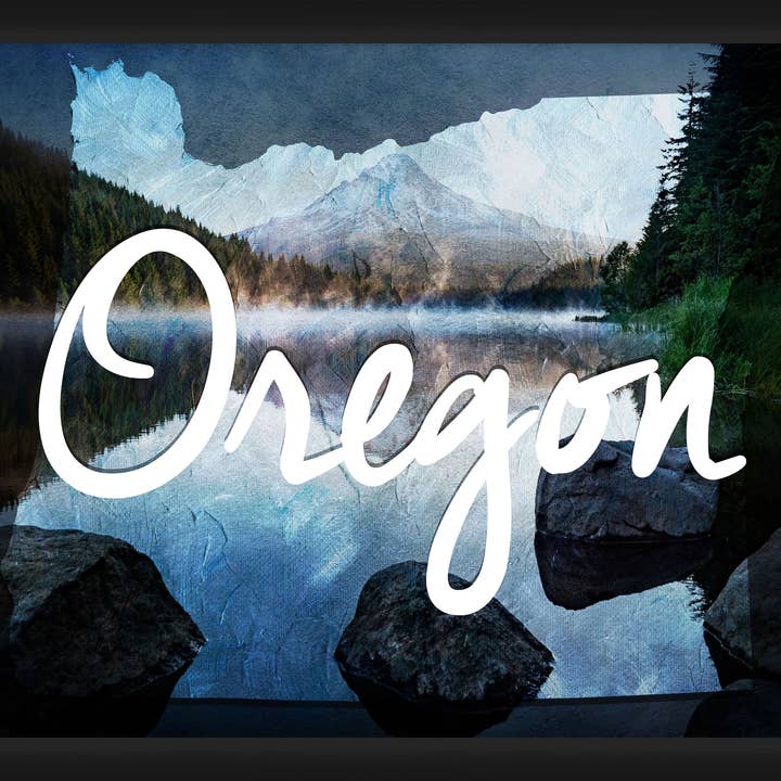 Oregon Contour 18'' x 20'' Framed Wall Art for wholesale by PTM Images