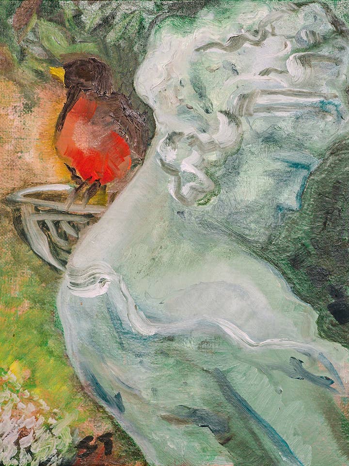 SKRIV UT ”Into the Garden” En vertikal konstgicléreproduktion för wholesale av Sarah Tudor Art Studio