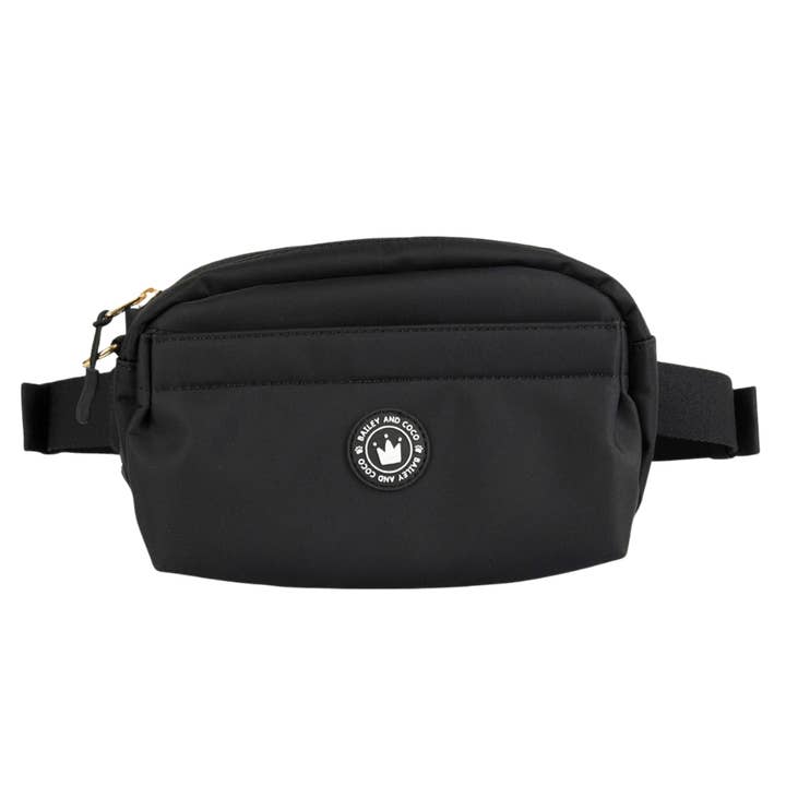 Magnetic Snap Dog Walking Bum Bag - Black for wholesale by Bailey and Coco