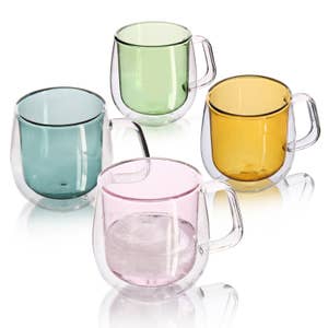 Buy Wholesale China Double Walled Glass 2pack 350ml Transparent Glass  Coffee Mugs Glass Teacup Insulated Glass Mugs With Handle Glass Cup & Cup  at USD 0.9