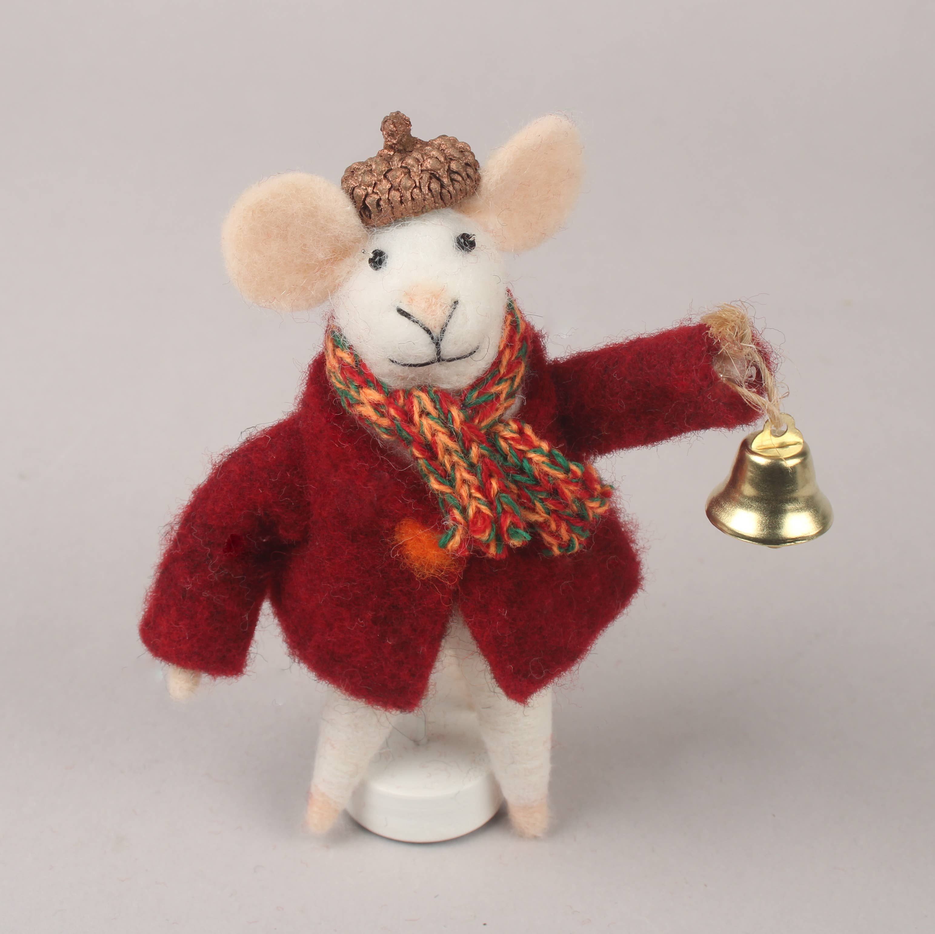 Originals International Ltd - Wholesale Christmas Decoration - Felt Mouse With Bell And Scarf